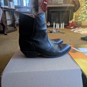 Silver Rebel Canadian Made Black Leather Cowboy Boots Size 8